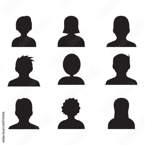 Male and female head silhouettes avatar