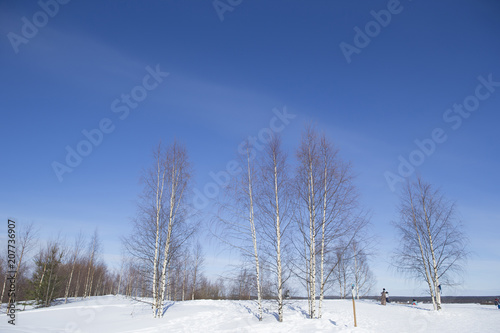 雪景色と青空 フィンランド ロバニエミ