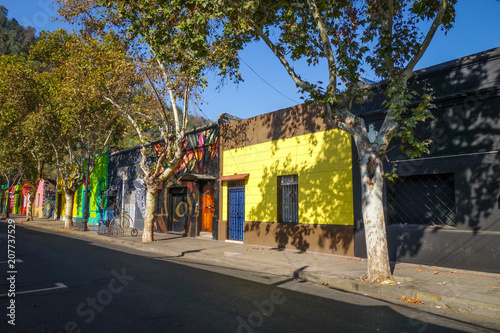 Fototapeta Naklejka Na Ścianę i Meble -  Santiago city street in Bellavista, Chile