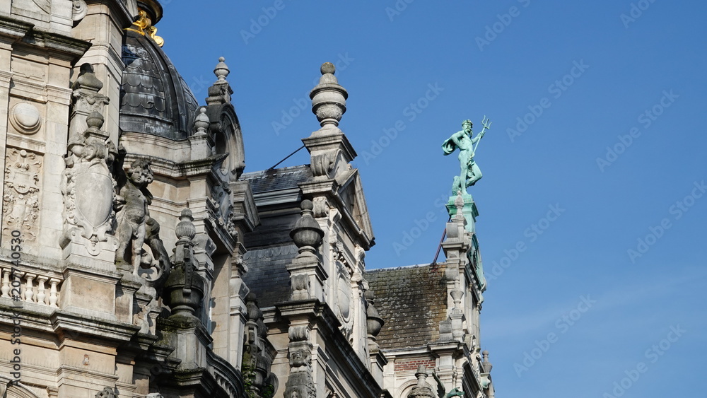 Fototapeta premium Architectural details of old houses in Antwerp, Belgium.
