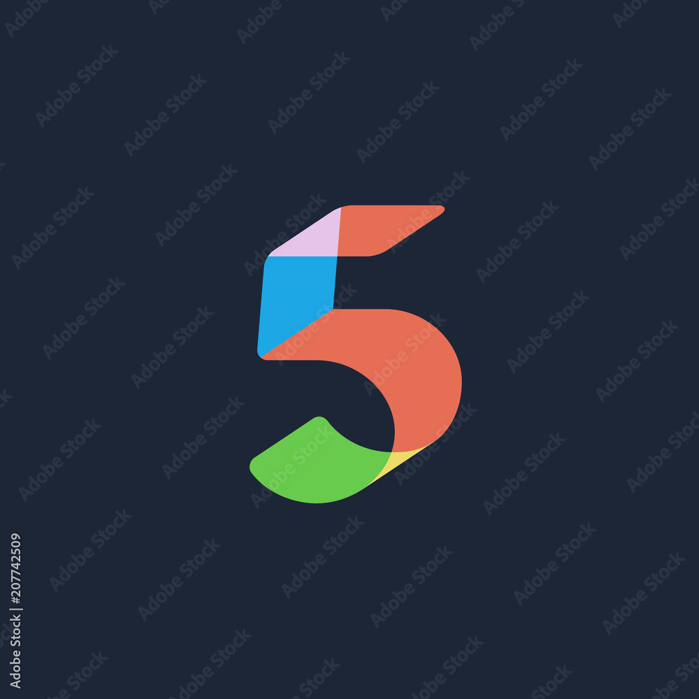 Number 5 logo icon design template elements Number 5 logo icon design template elements