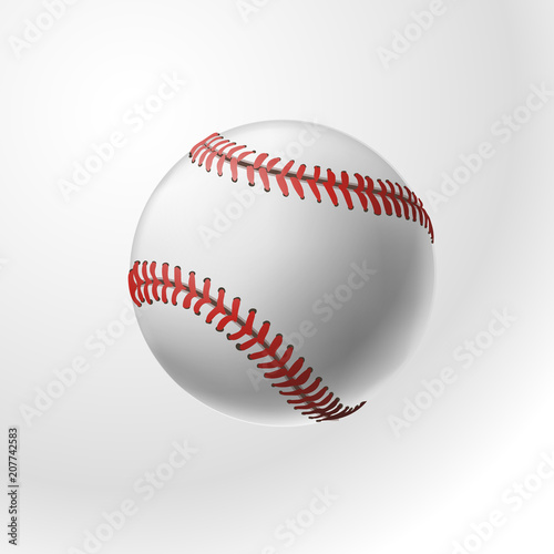 baseball realistic ball on white background