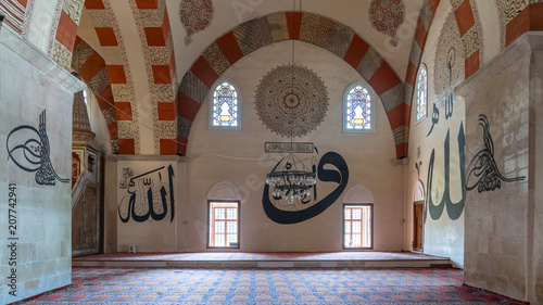 Interior details from Edirne Old Mosque. Eski Mosque is an early 15th century Ottoman mosque photo