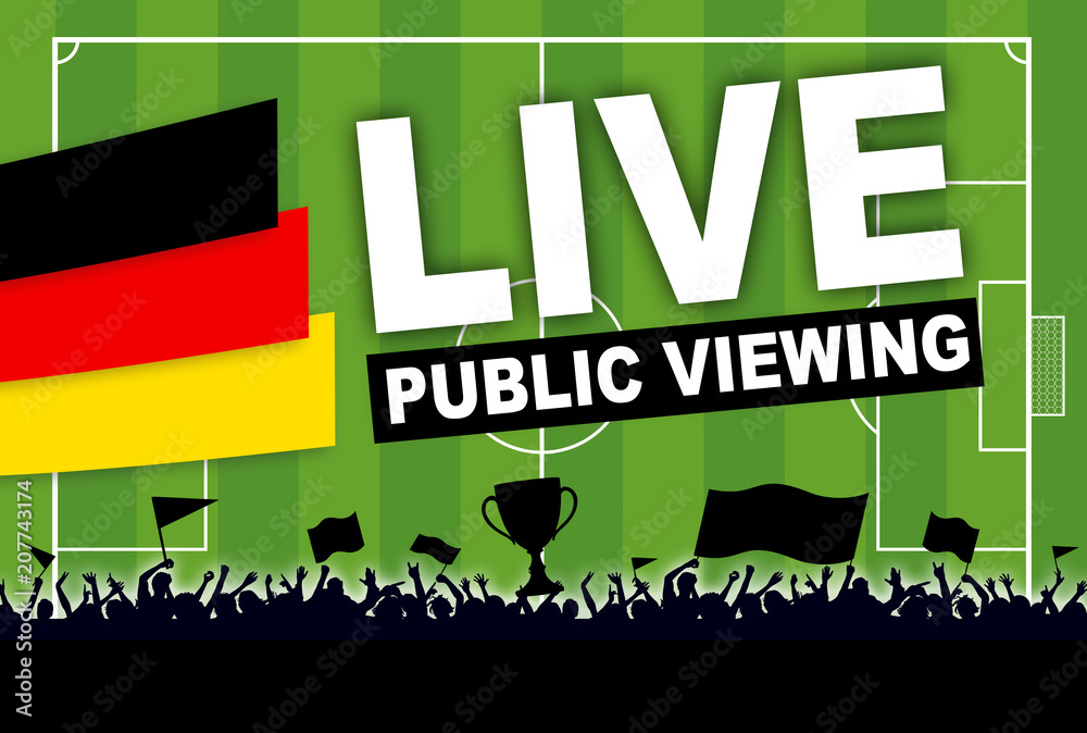 Fototapeta premium Fußballfeld Fußballplatz Rasen Live Public Viewing