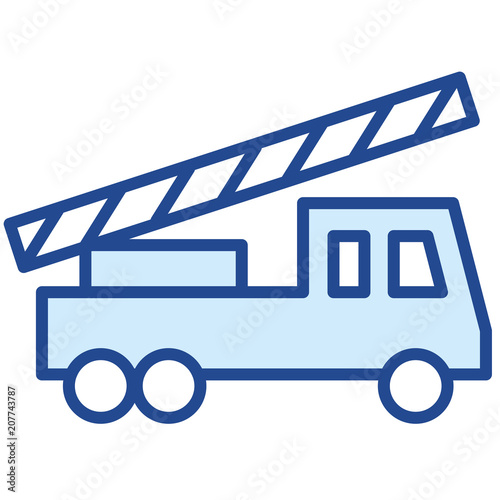Leiterwagen Feuerweh Vector Icon Illustration