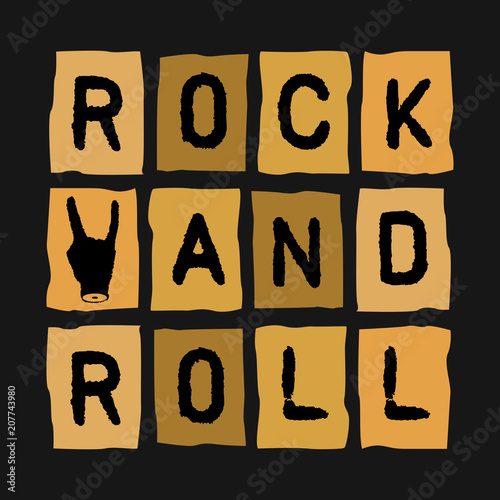 Plakat Okładka albumu z napisem rock and roll