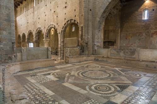 Interior of San Pietro Church, Tuscania (Viterbo), Italy
