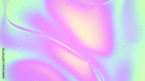 Illustration. Digital holographic abstract background. Holographic neon foil trend background.