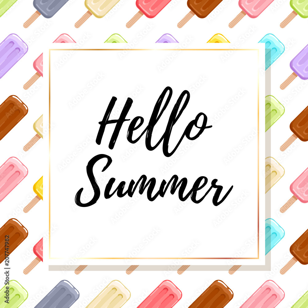 Hellow summer - colorful ice cream popsicles background. Hellow summer - colorful ice cream popsicles background.