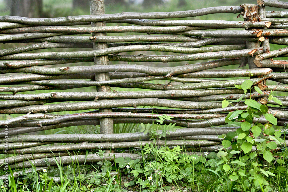 Wicker fence background Wicker fence background