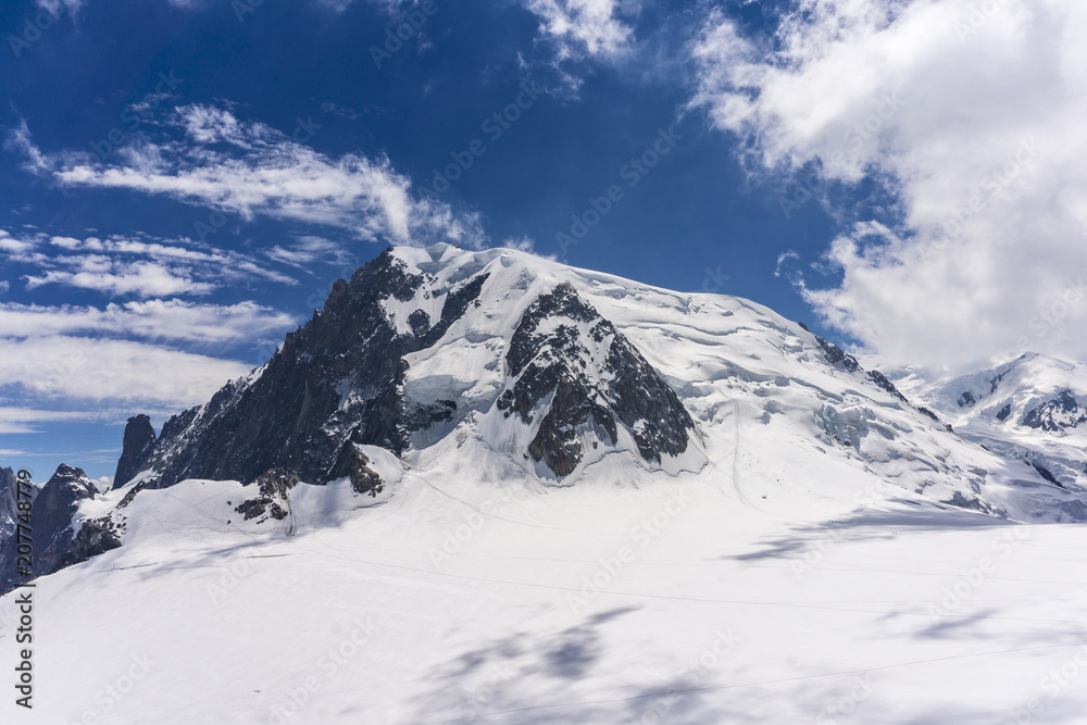 Majestic scenery of the Mont Blanc massif in June. Alps. Majestic scenery of the Mont Blanc massif in June. Alps.