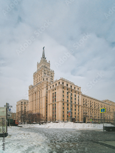 Stalin-era high-rise building in Moscow photo