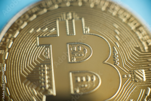 Blockchain technology, bitcoin mining concept. photo