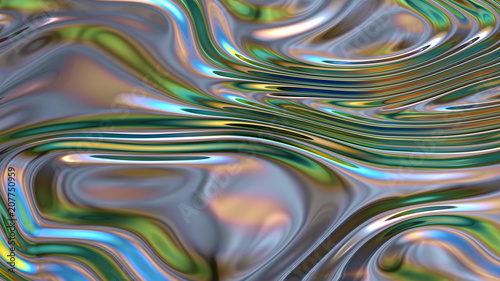 Abstract digital wave. Sci-Fi holographic foil background