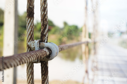 rusted in steel rope