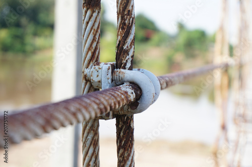 rusted in steel rope photo