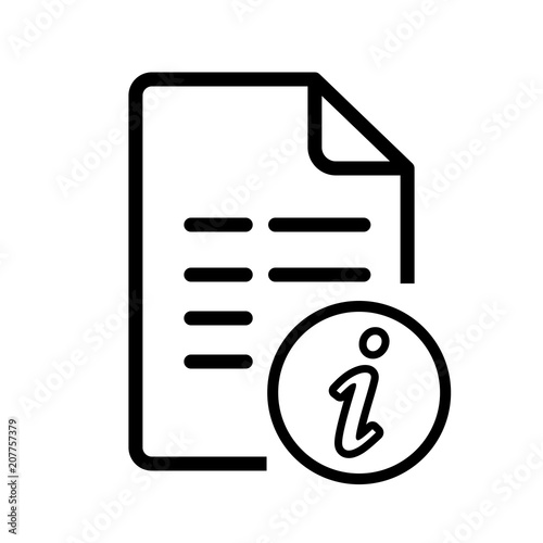 Vector file icon with folded corner with information symbol