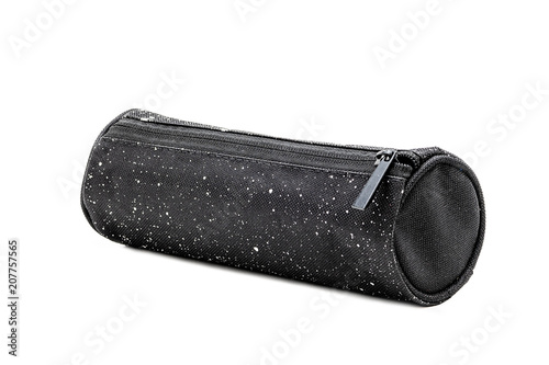 A black pen case isoalted on white background.