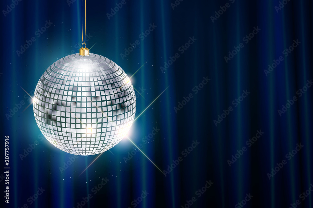 Obraz premium Disco ball with bright rays