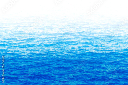 Blue Sea Water Surface with Gradual Transition to White