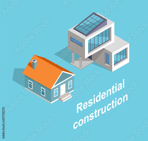 Residential Construction, two buildins templates © robu_s