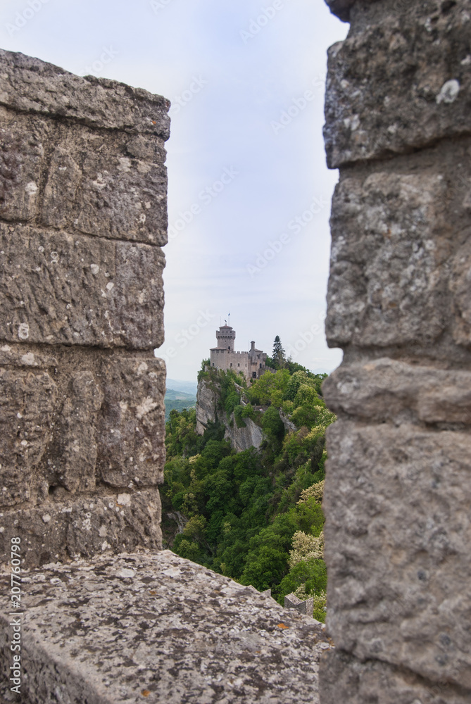 View on second tower from the battlements of the first tower