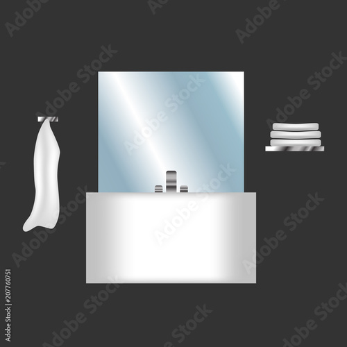 Bathroom sink and mirror