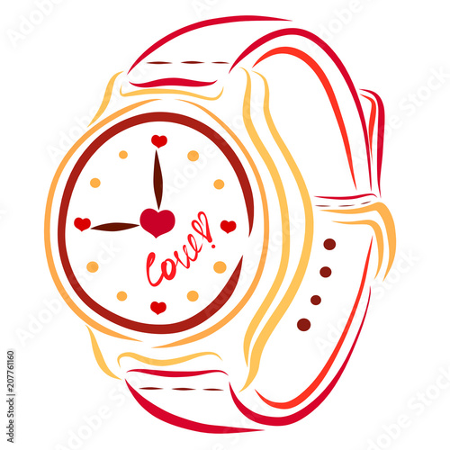 Ladies watch with the word LOVE and hearts