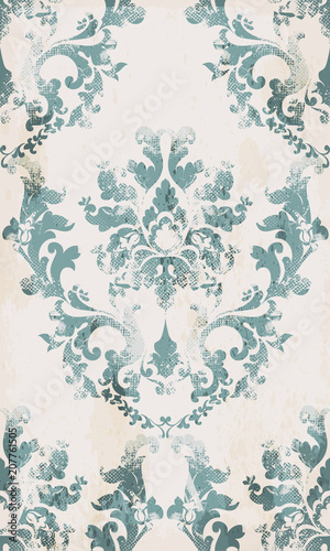 Vintage seamless ornament pattern Vector. Baroque classic background. Royal victorian texture. Old painted style decor designs