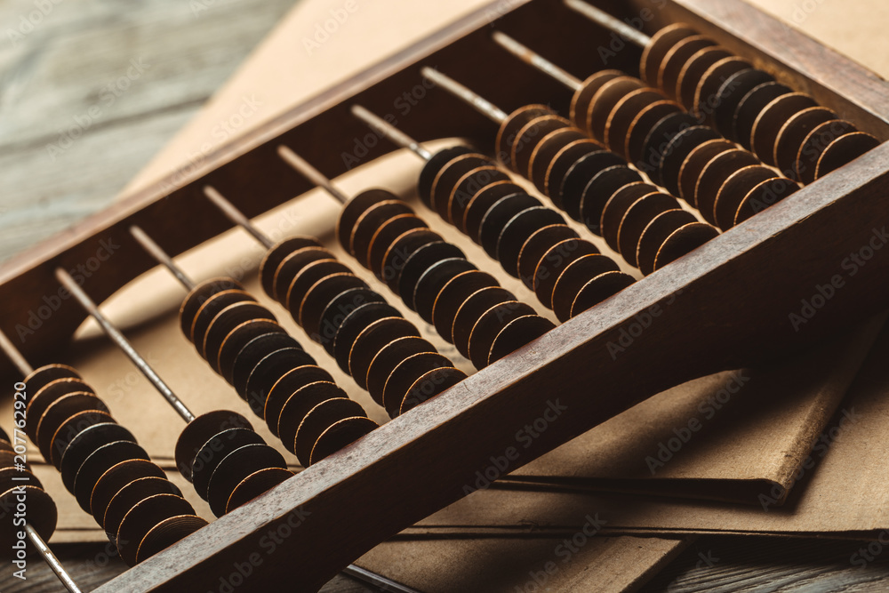Naklejka premium Vintage abacus close up