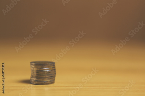 coins on table
