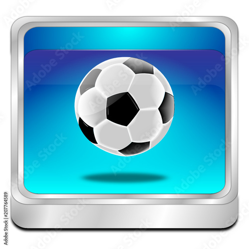 Button with Soccer ball - 3D illustration