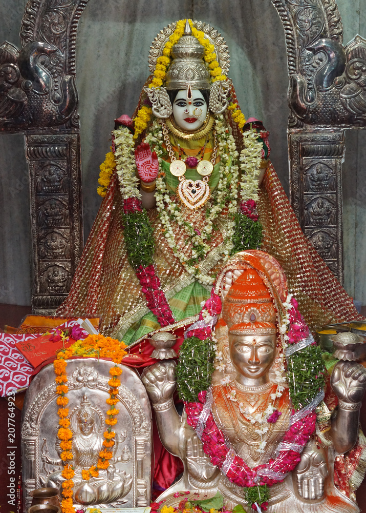 View of Indian Hindu Goddess in a temple