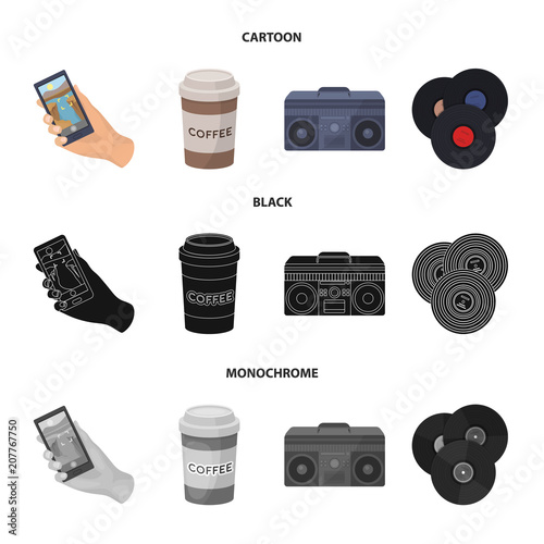 Hipster, fashion, style, subculture .Hipster style set collection icons in cartoon,black,monochrome style vector symbol stock illustration web.