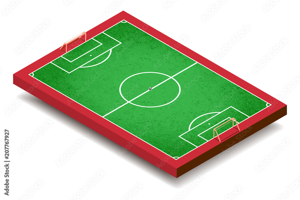 Isometric View of a Soccer Field - Football Field - Vector Illustration ...