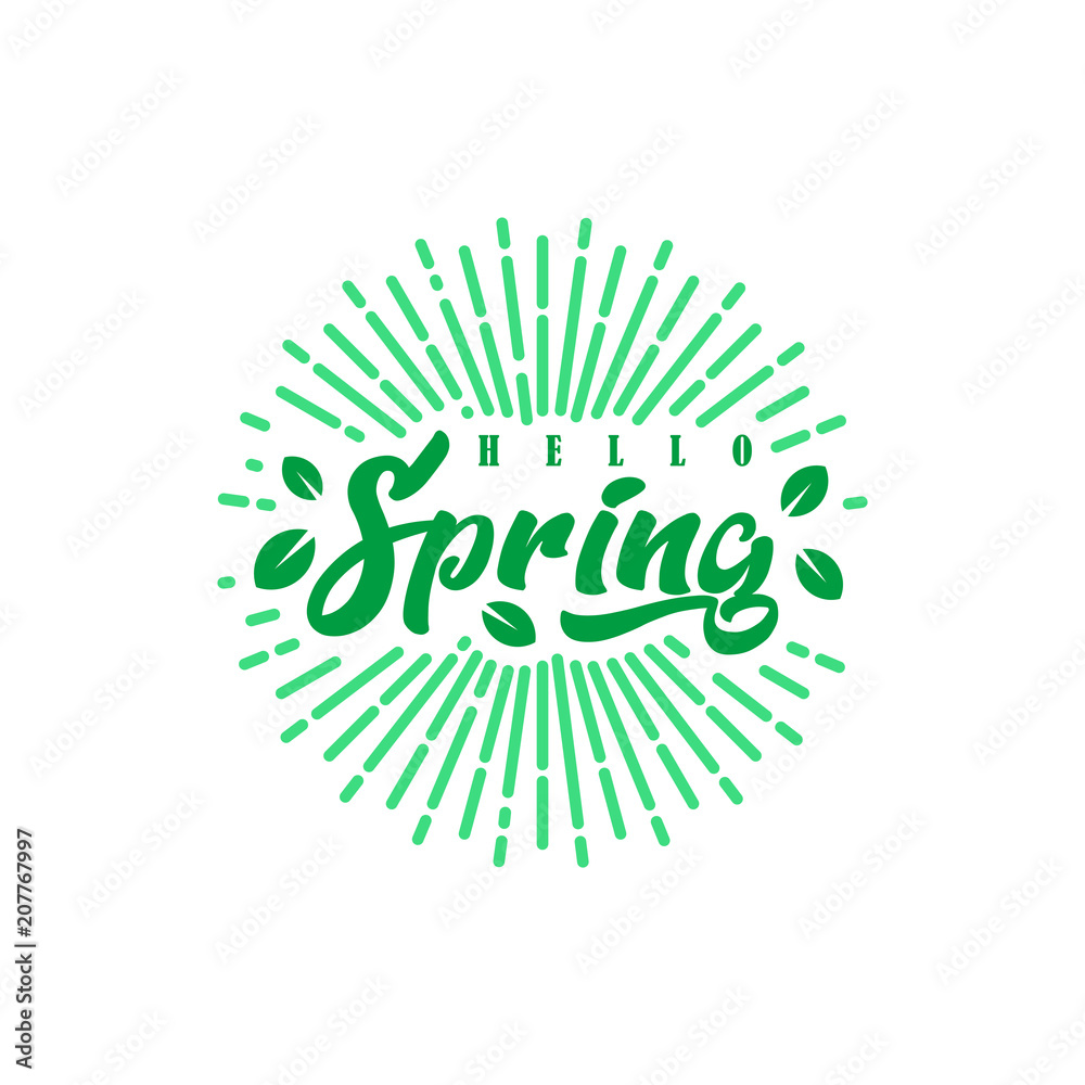 Hello spring summer logo vector illustration Hello spring summer logo vector illustration