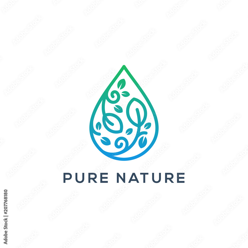 Pure nature Logo Template vector illustration line art Stock Vector | Adobe  Stock