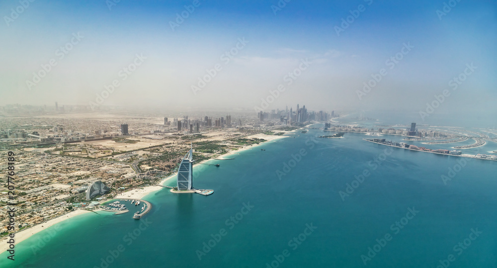 Aerial view of Dubai Marina downtown