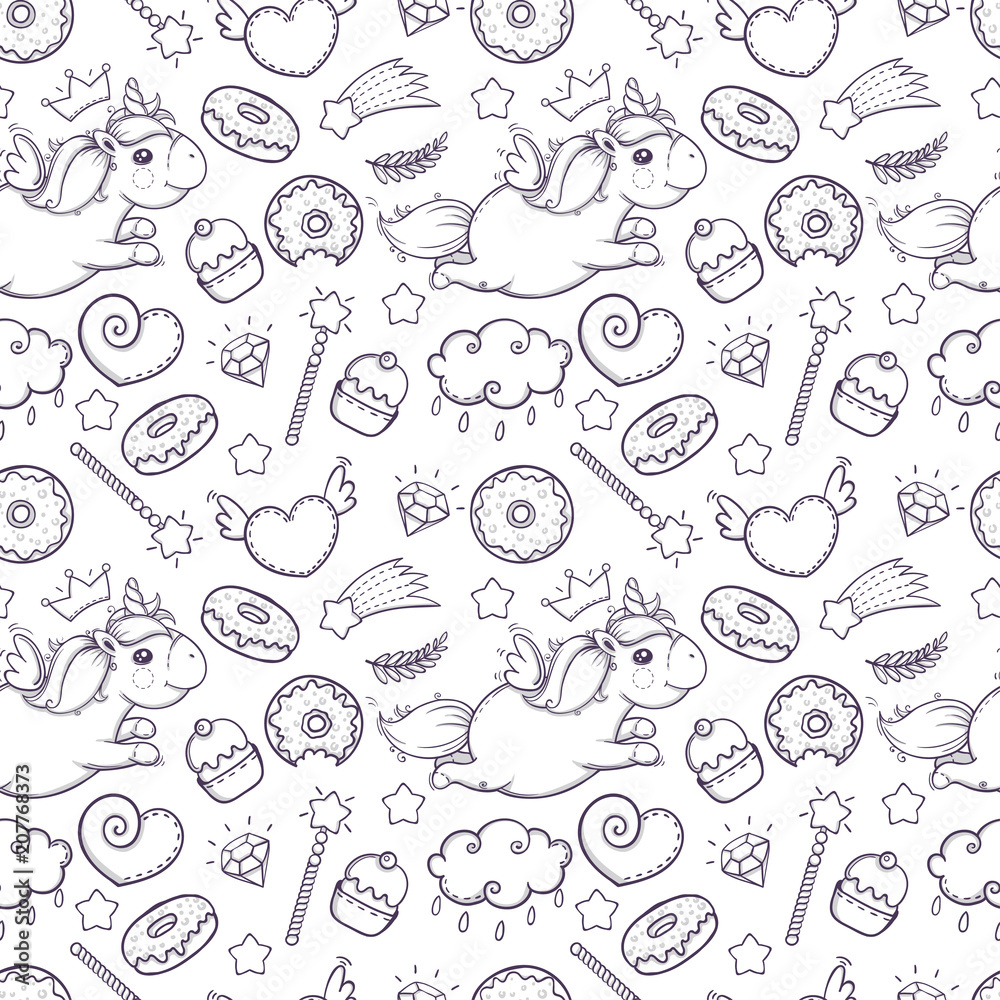 Sketch style sweet seamless pattern Sketch style sweet seamless pattern