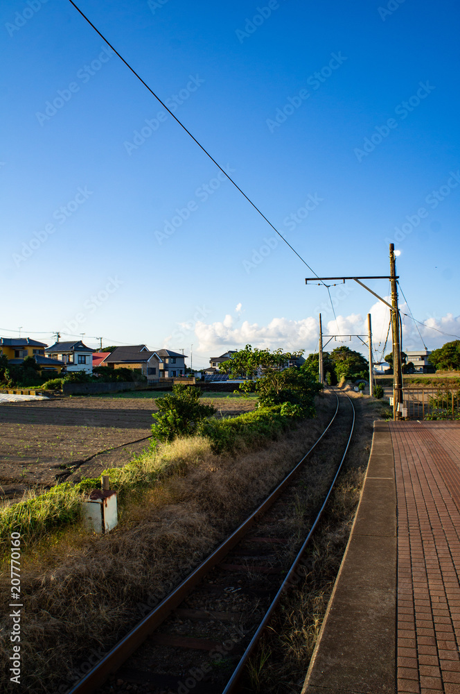 夕刻の犬吠駅（千葉、日本）