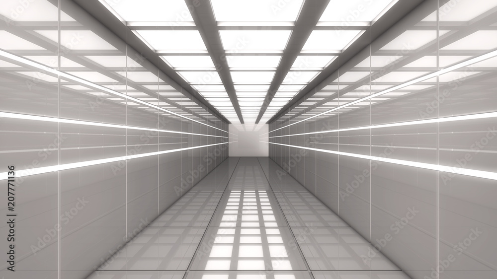 3D render. Modern interior scifi architecture 3D render. Modern interior scifi architecture