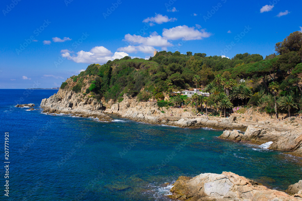 Mediterranean landscape with rocks and blue sky