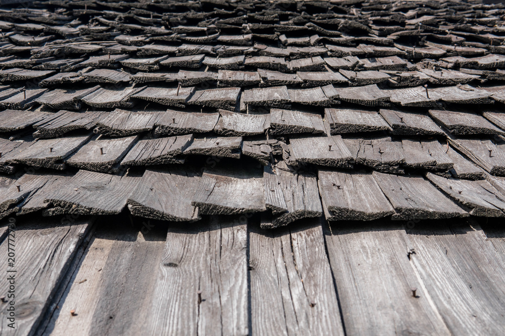 old wooden roof wood