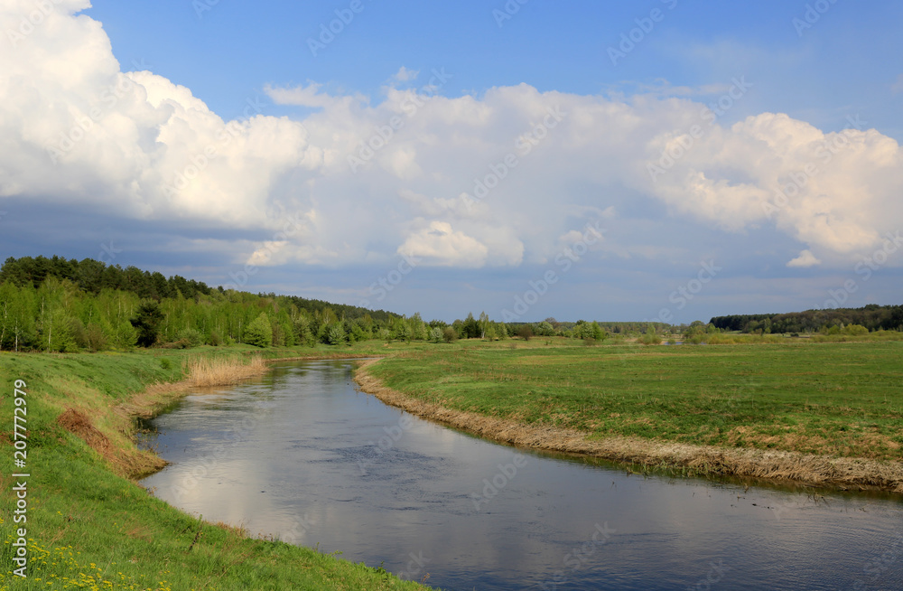river in steppe