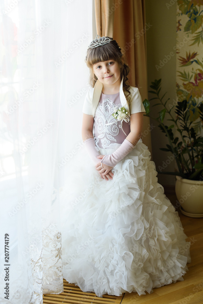 Portrait of the beautiful bride against a window indoors Portrait of the beautiful bride against a window indoors