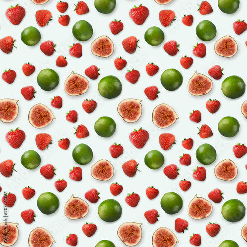 Collage of various fruits on white background, isolated