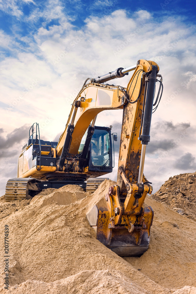 pelleteuse hydraulique en gros plan