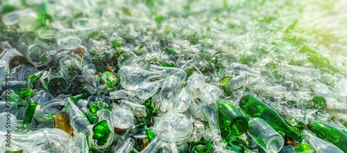 Photography background of recycle pieces of broken glass