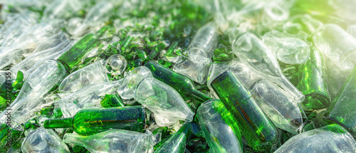 Photography background of recycle pieces of broken glass