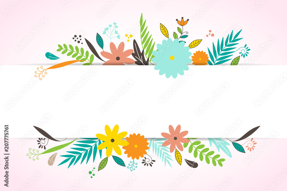 Floral template layout copy space for banner, header, brochure, poster vector illustration